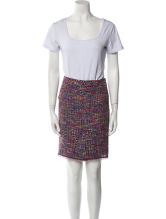Escada Virgin Wool Tweed Pattern Skirt Set