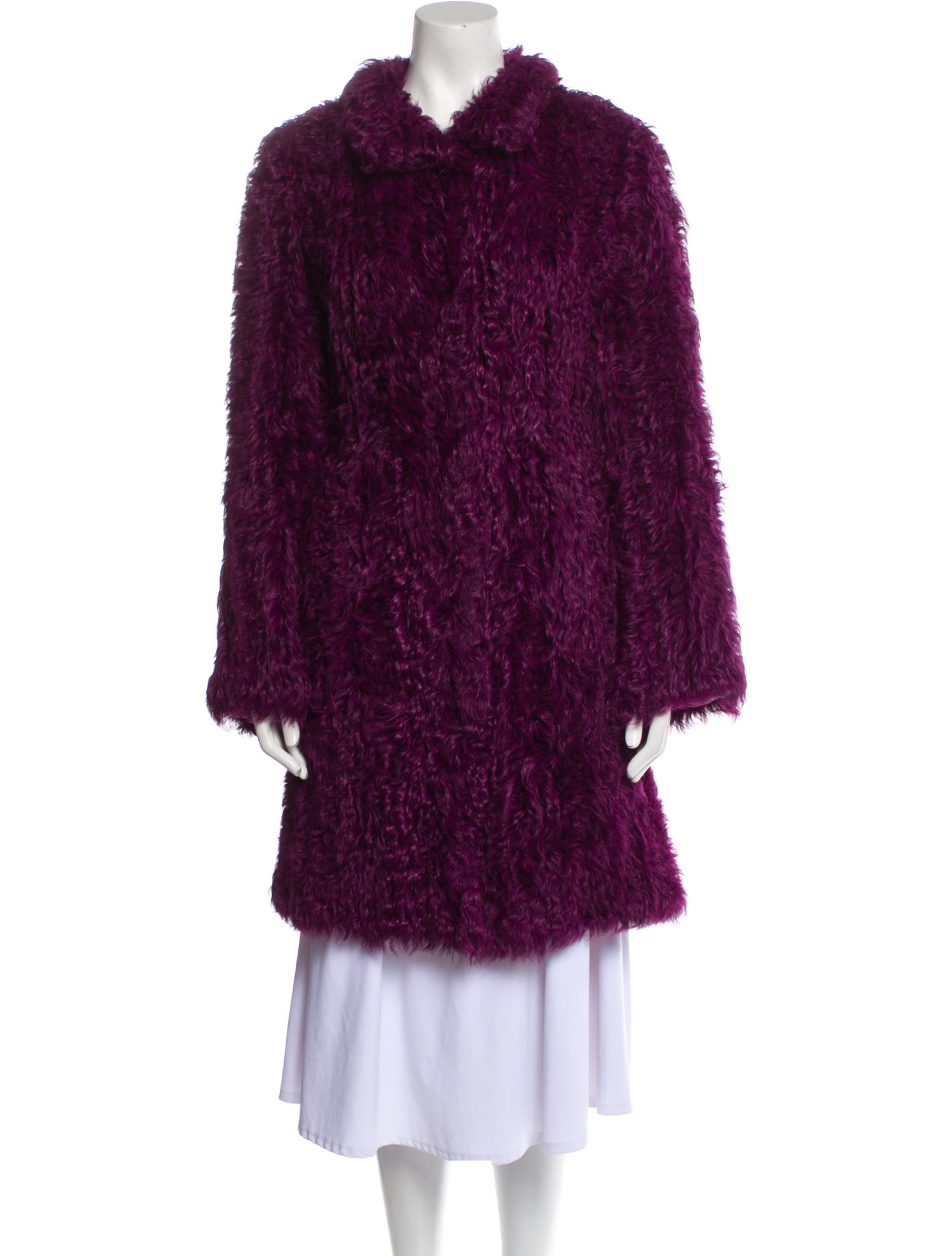 Escada Lambskin Faux Fur Coat