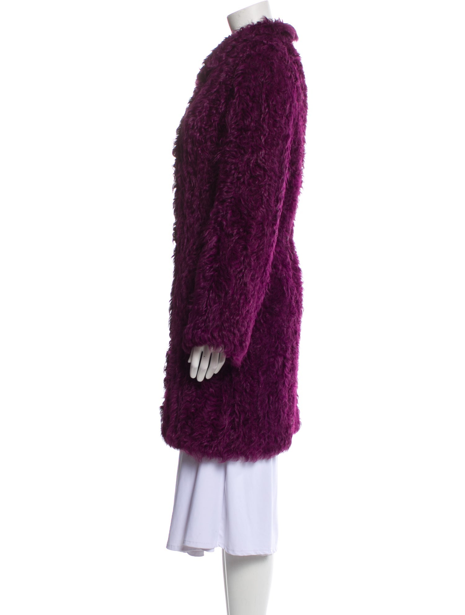 Escada Lambskin Faux Fur Coat