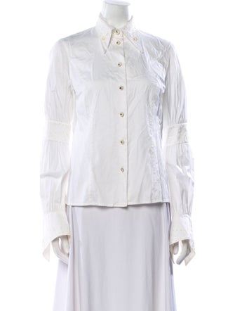Escada Long Sleeve Button-Up Top