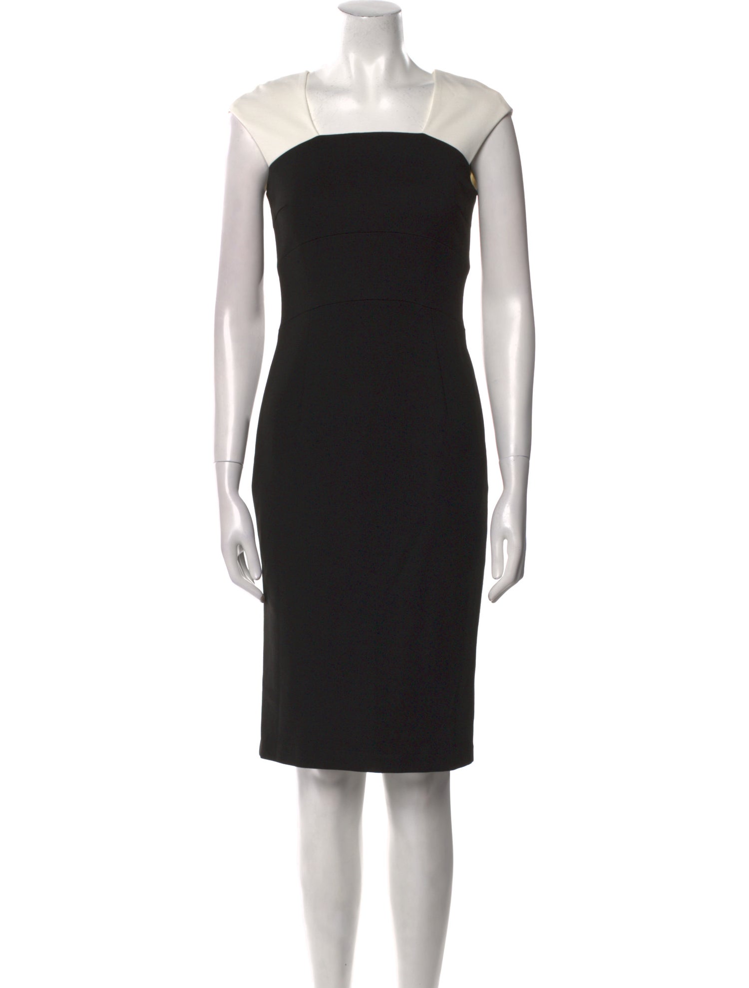 Escada Square Neckline Knee-Length Dress