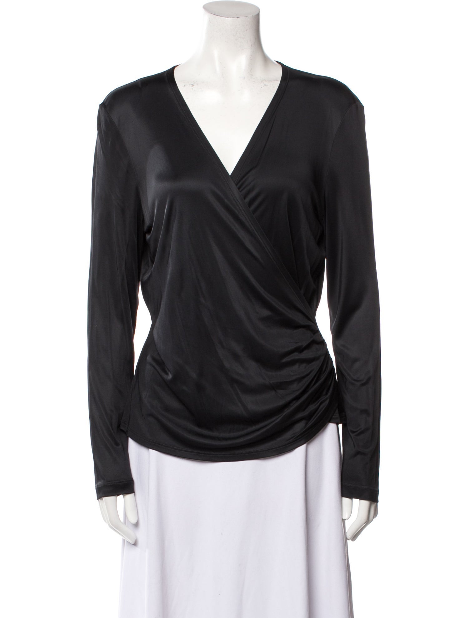 Escada V-Neck Long Sleeve Blouse
