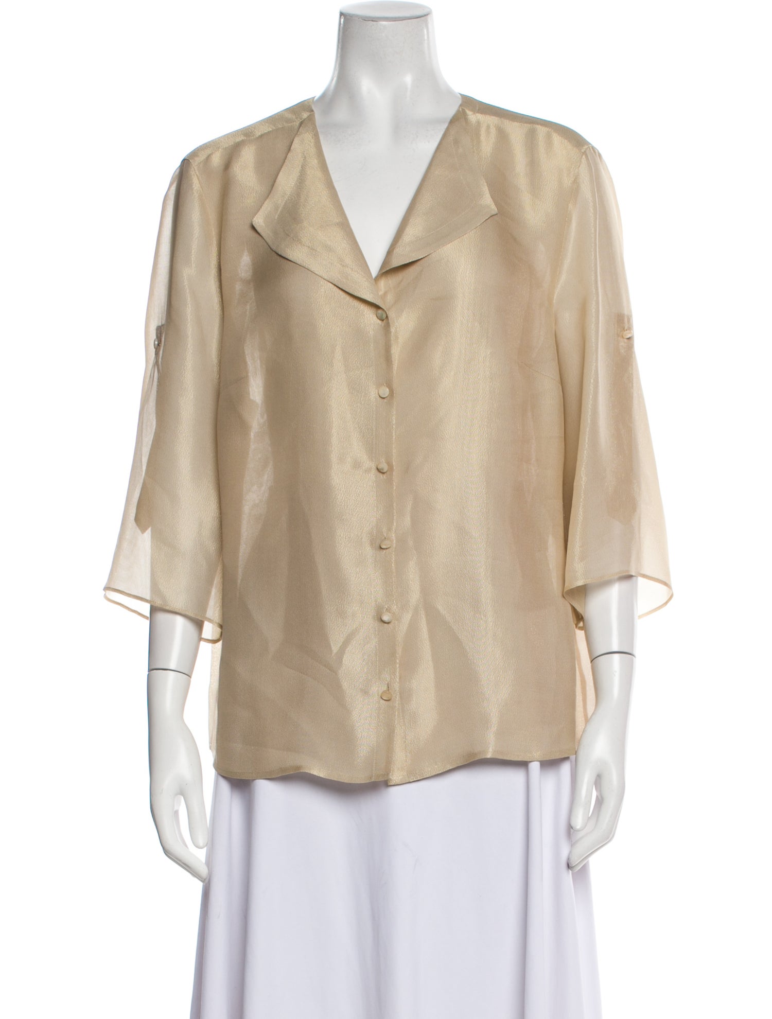 Escada V-Neck Three-Quarter Sleeve Blouse