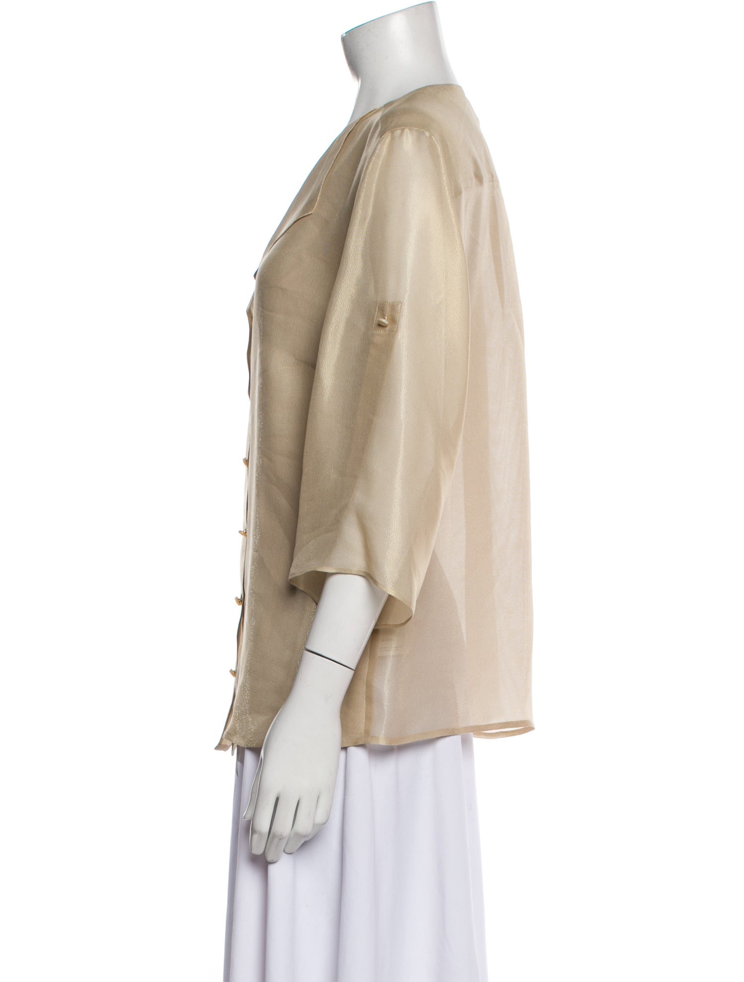 Escada V-Neck Three-Quarter Sleeve Blouse