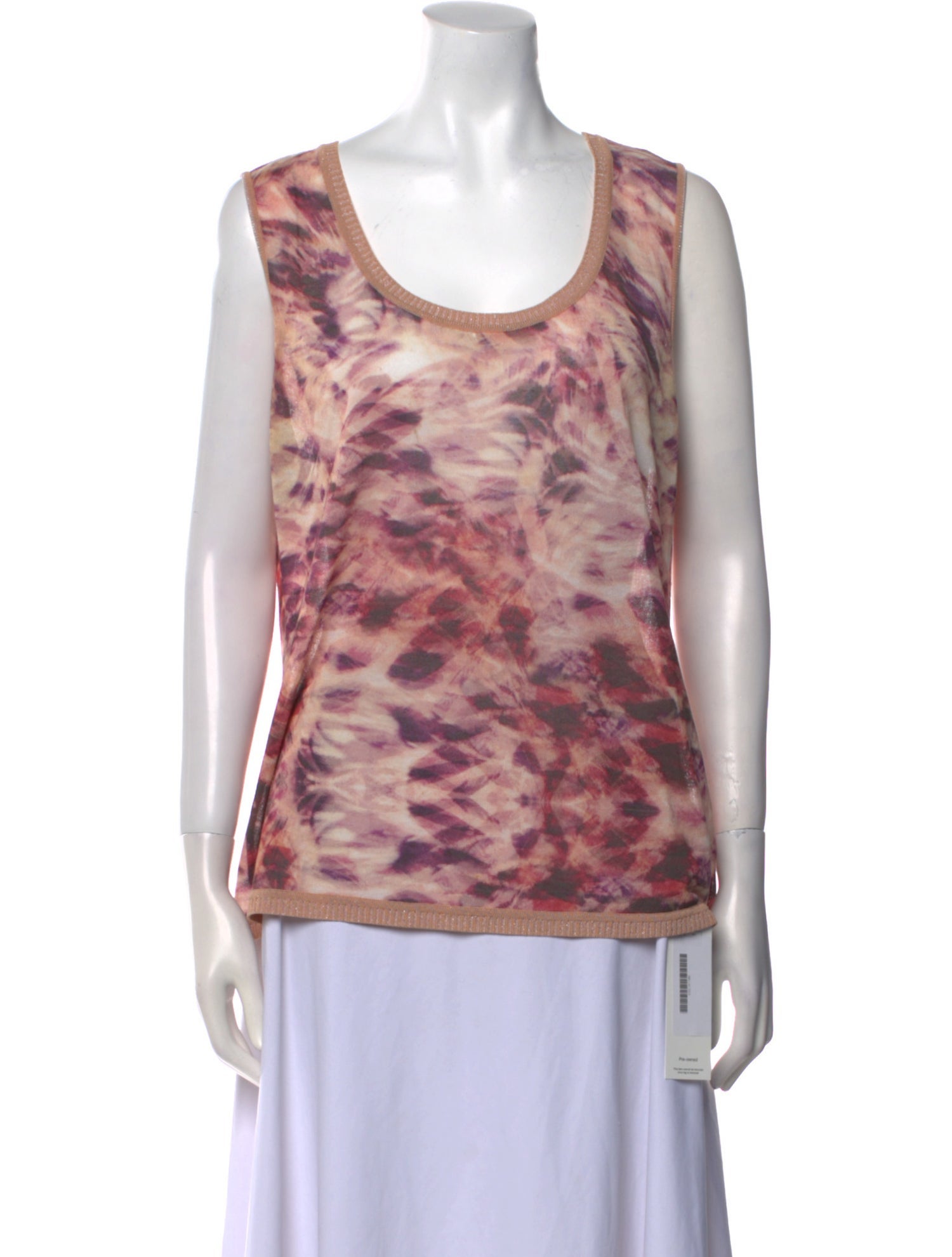 Escada Tie-Dye Print Scoop Neck Top
