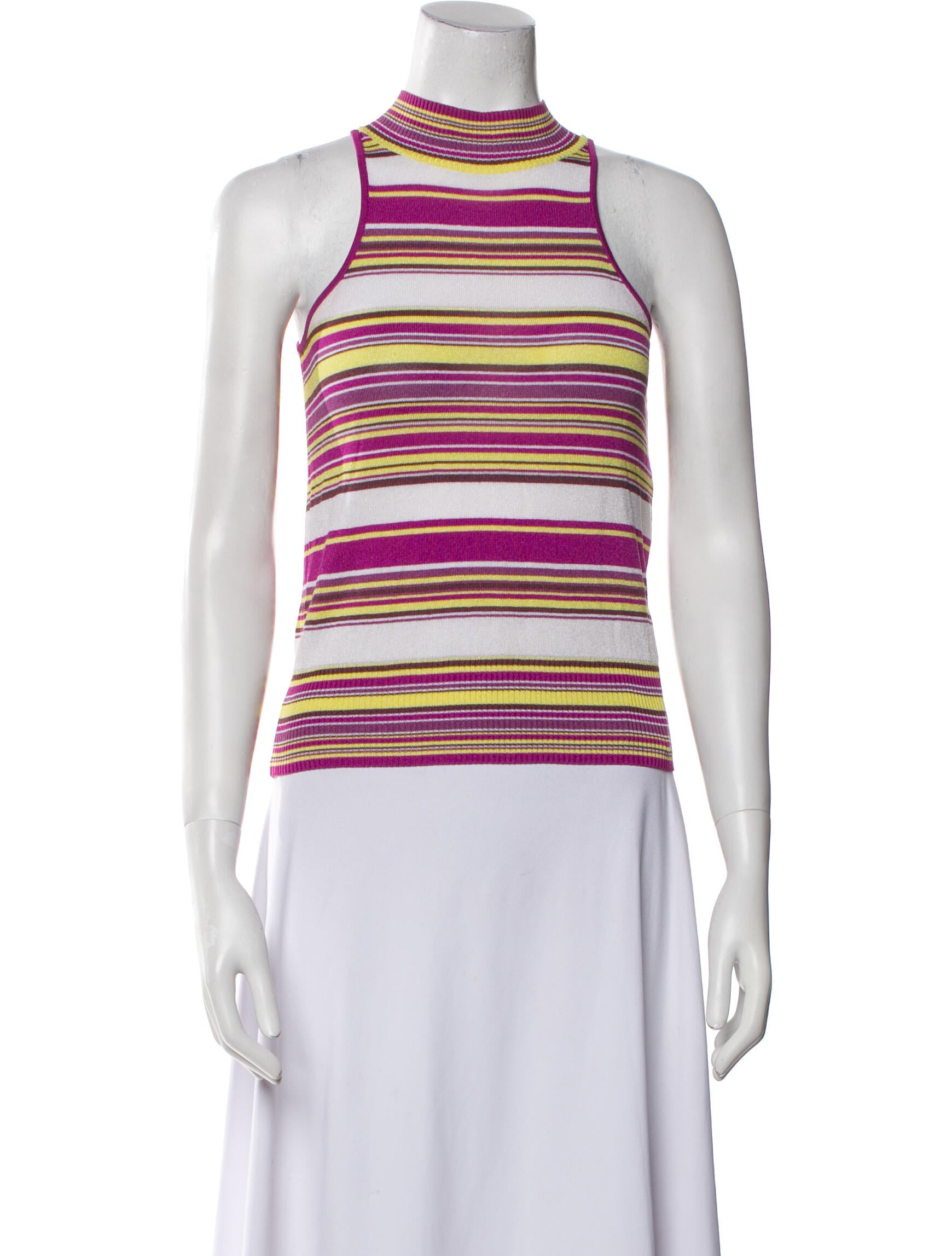Escada Striped Turtleneck Top