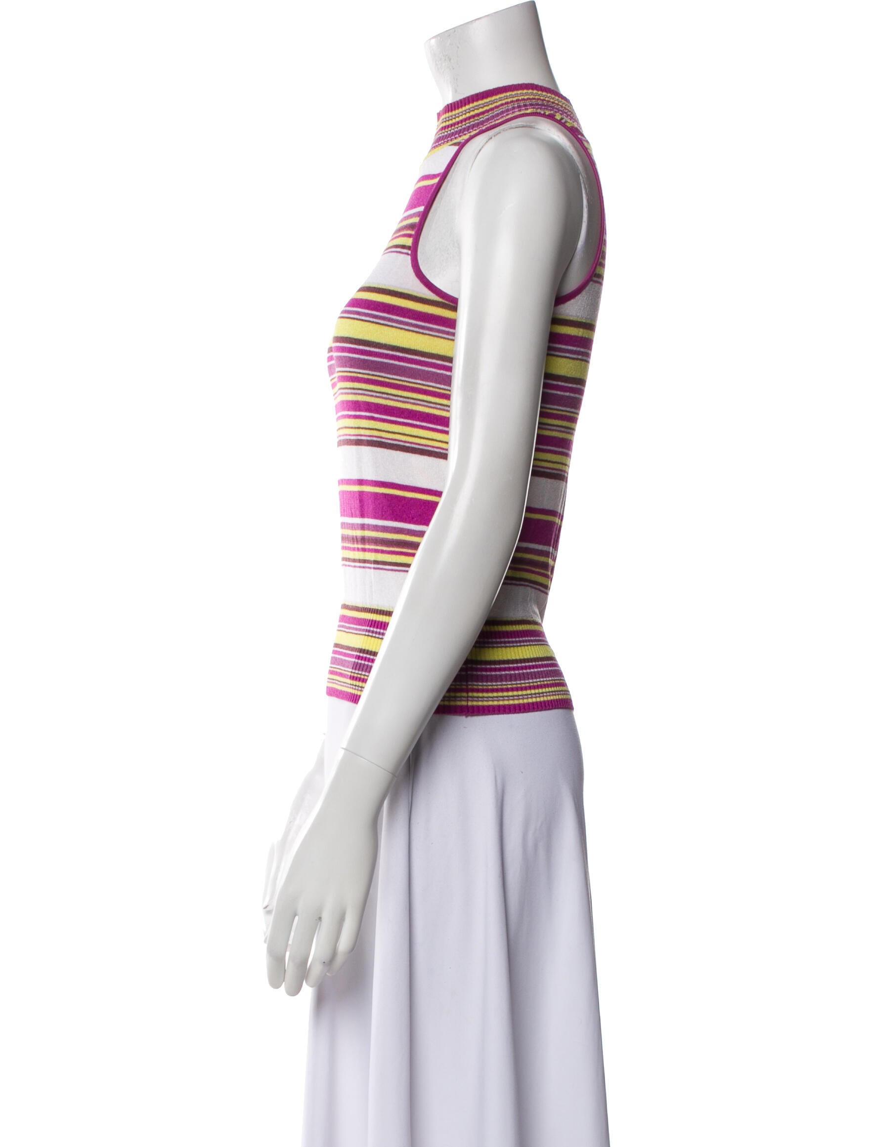 Escada Striped Turtleneck Top