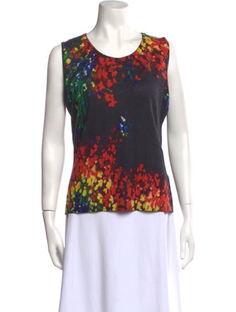 Escada Wool Floral Print Top