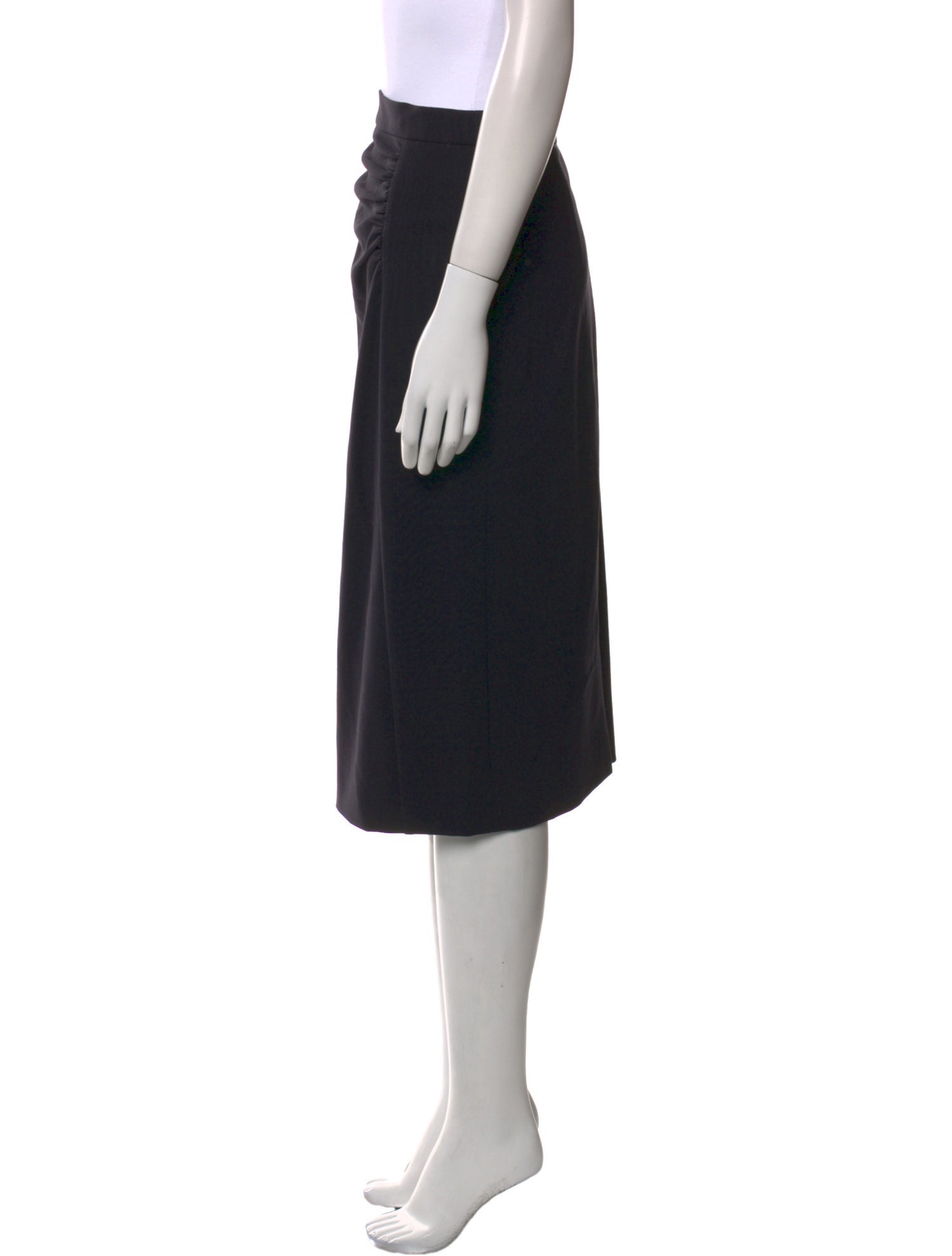 Escada Pleated Accents Knee-Length Skirt