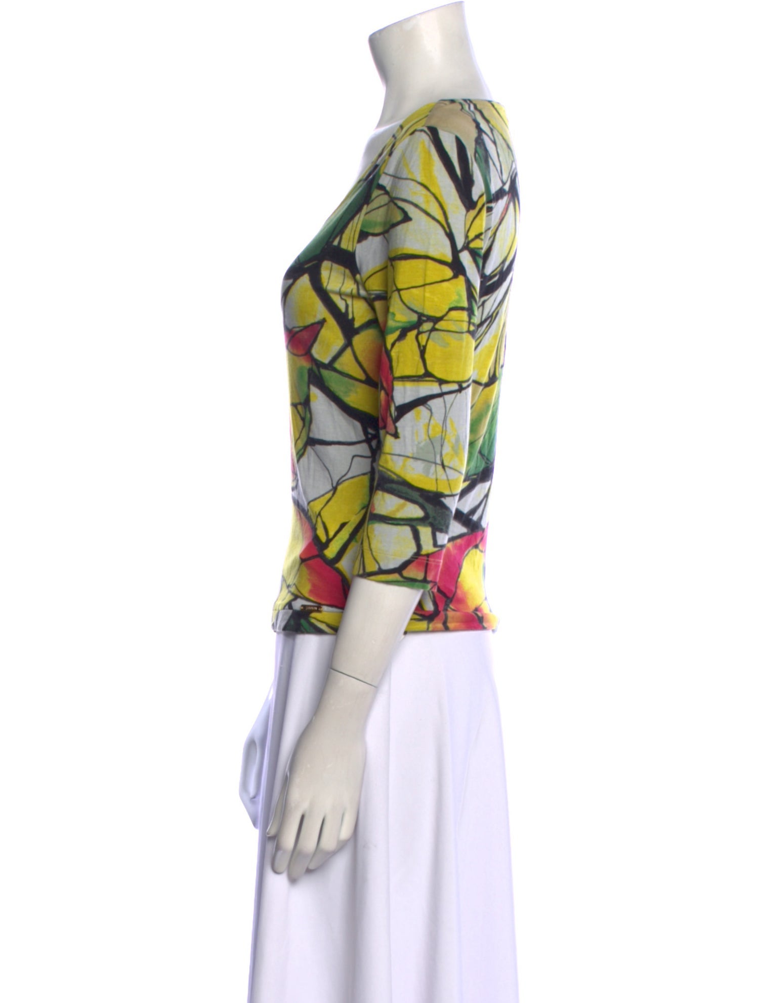 Escada Printed Scoop Neck Blouse