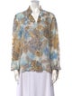 Escada Silk Floral Print Button-Up Top
