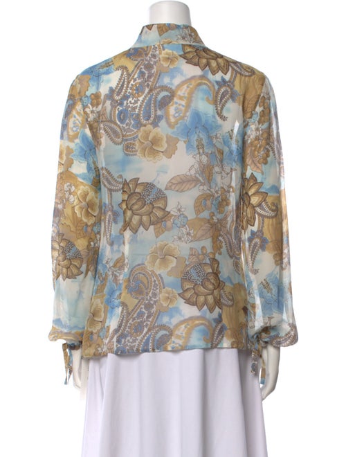 Escada Silk Floral Print Button-Up Top