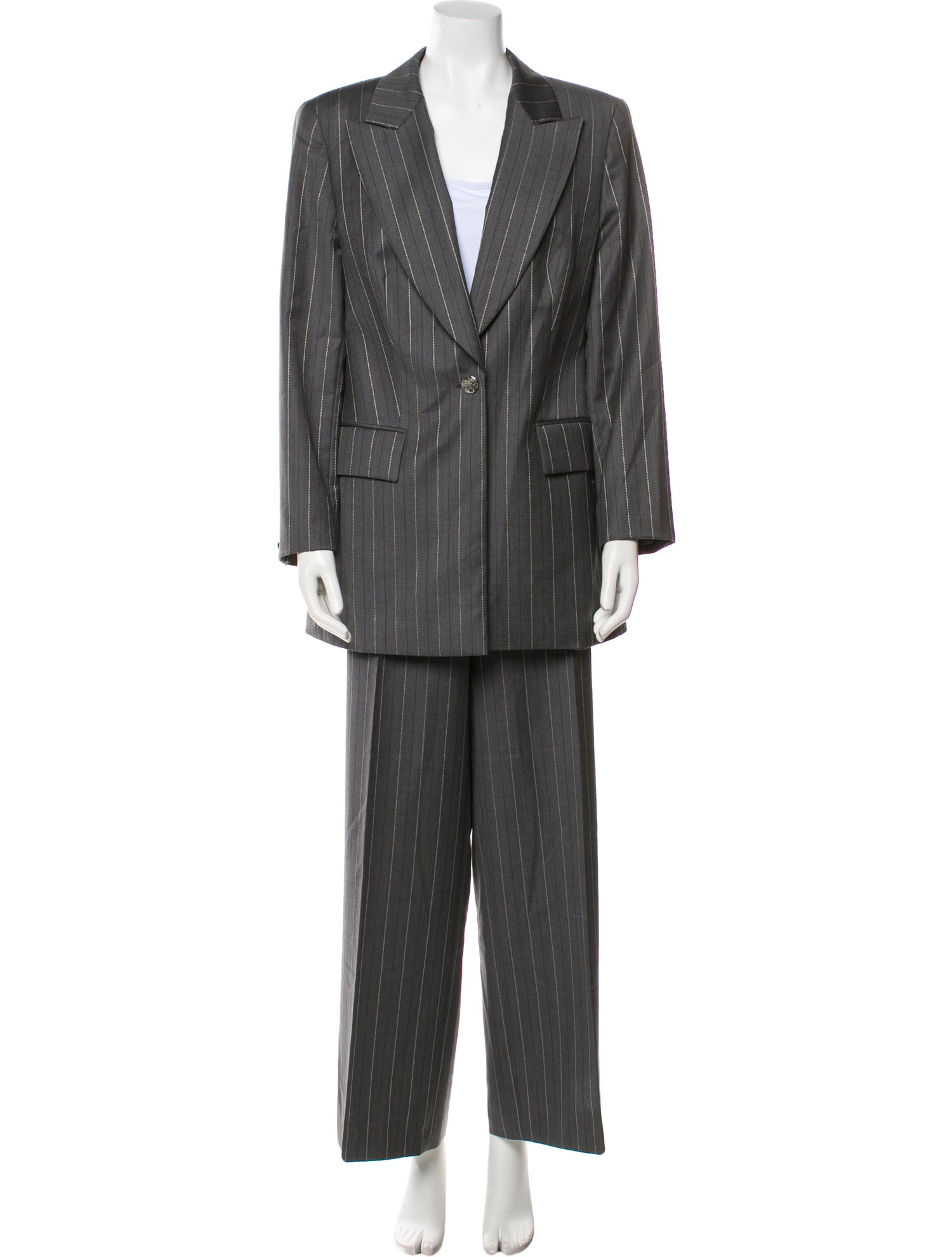 Escada Wool Striped Pantsuit