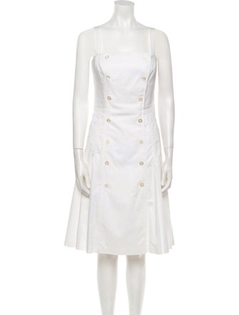 Escada Square Neckline Midi Length Dress