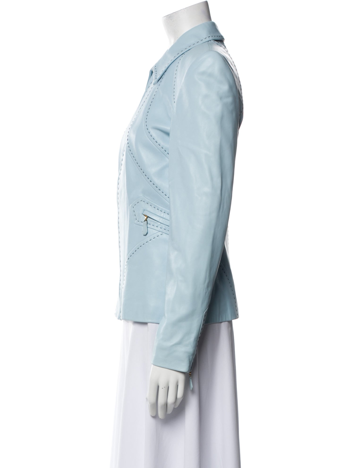 Escada Lamb Leather Biker Jacket