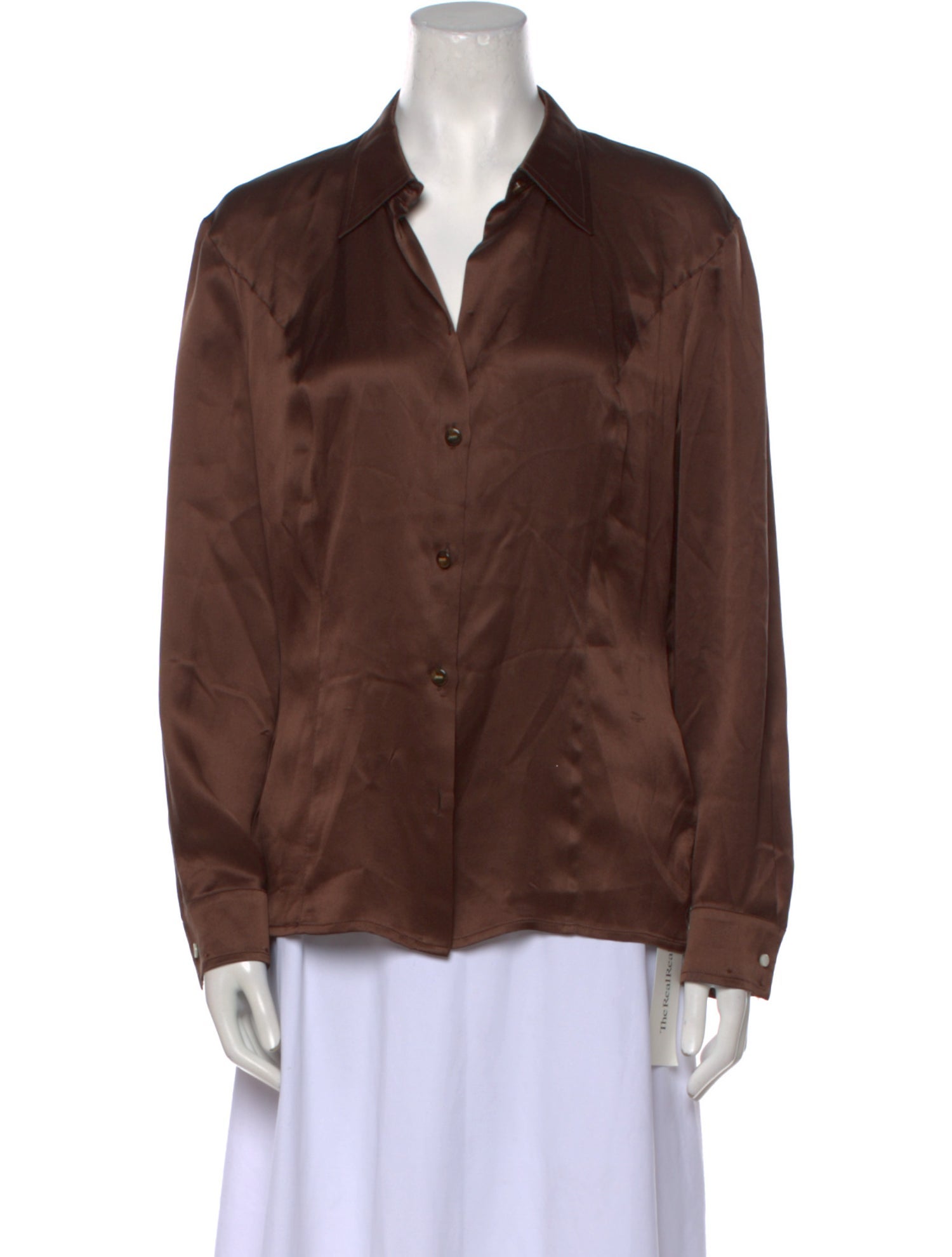 Escada Silk Long Sleeve Button-Up Top