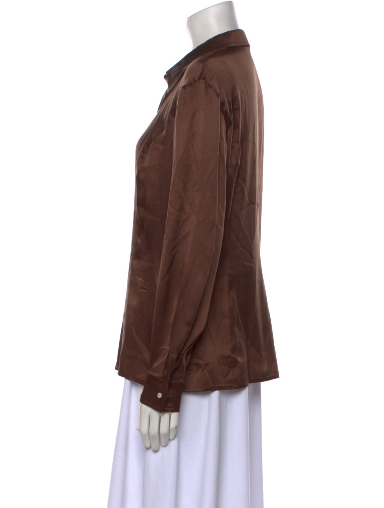Escada Silk Long Sleeve Button-Up Top