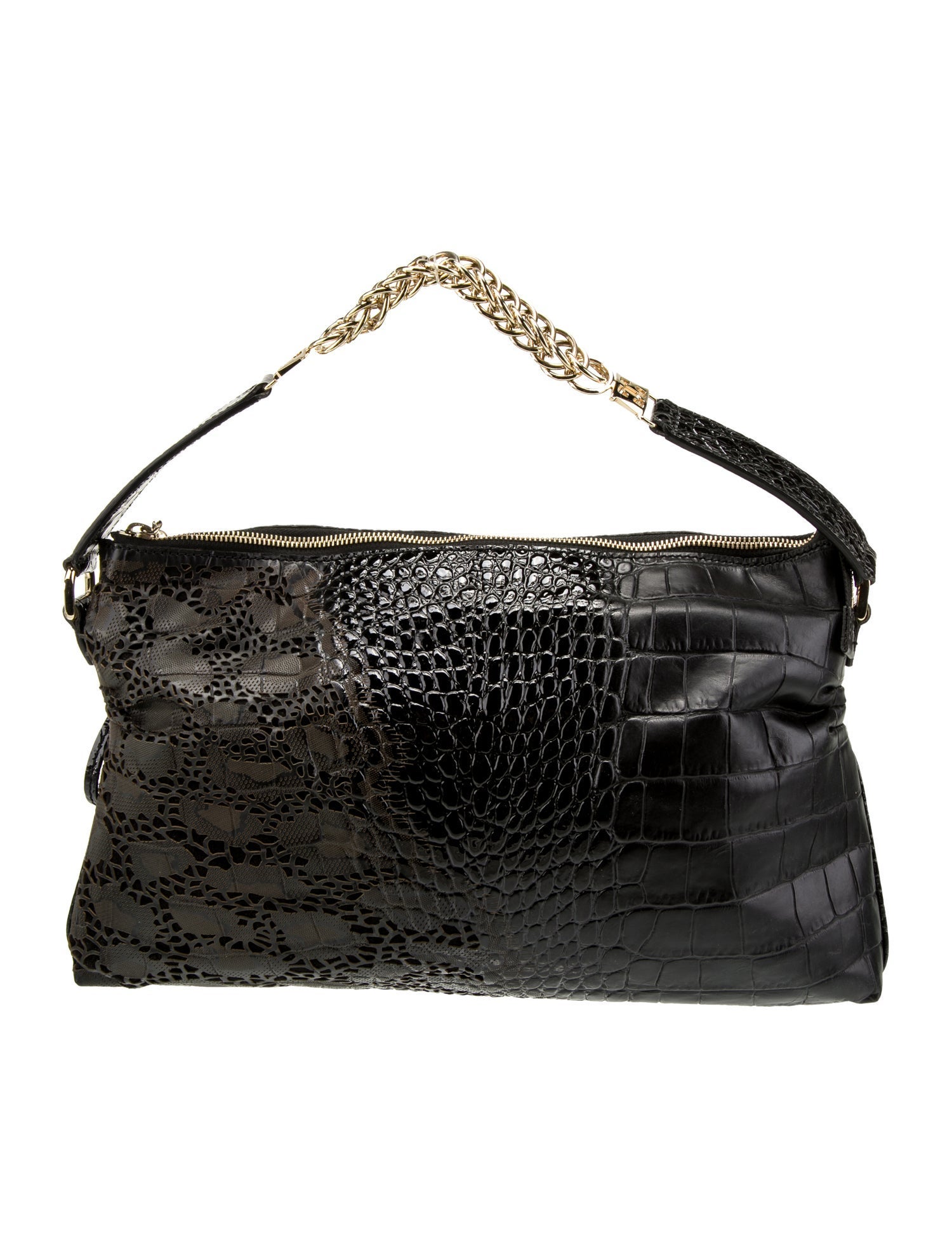 Escada Embossed Leather Top Handle Bag