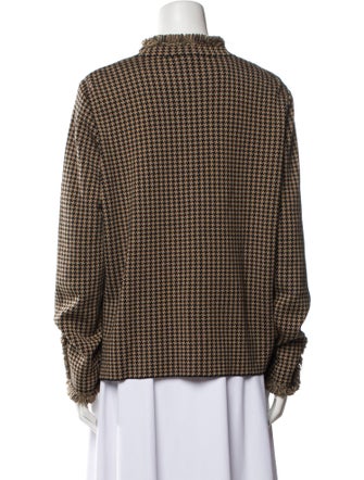 Escada Virgin Wool Houndstooth Print Evening Jacket