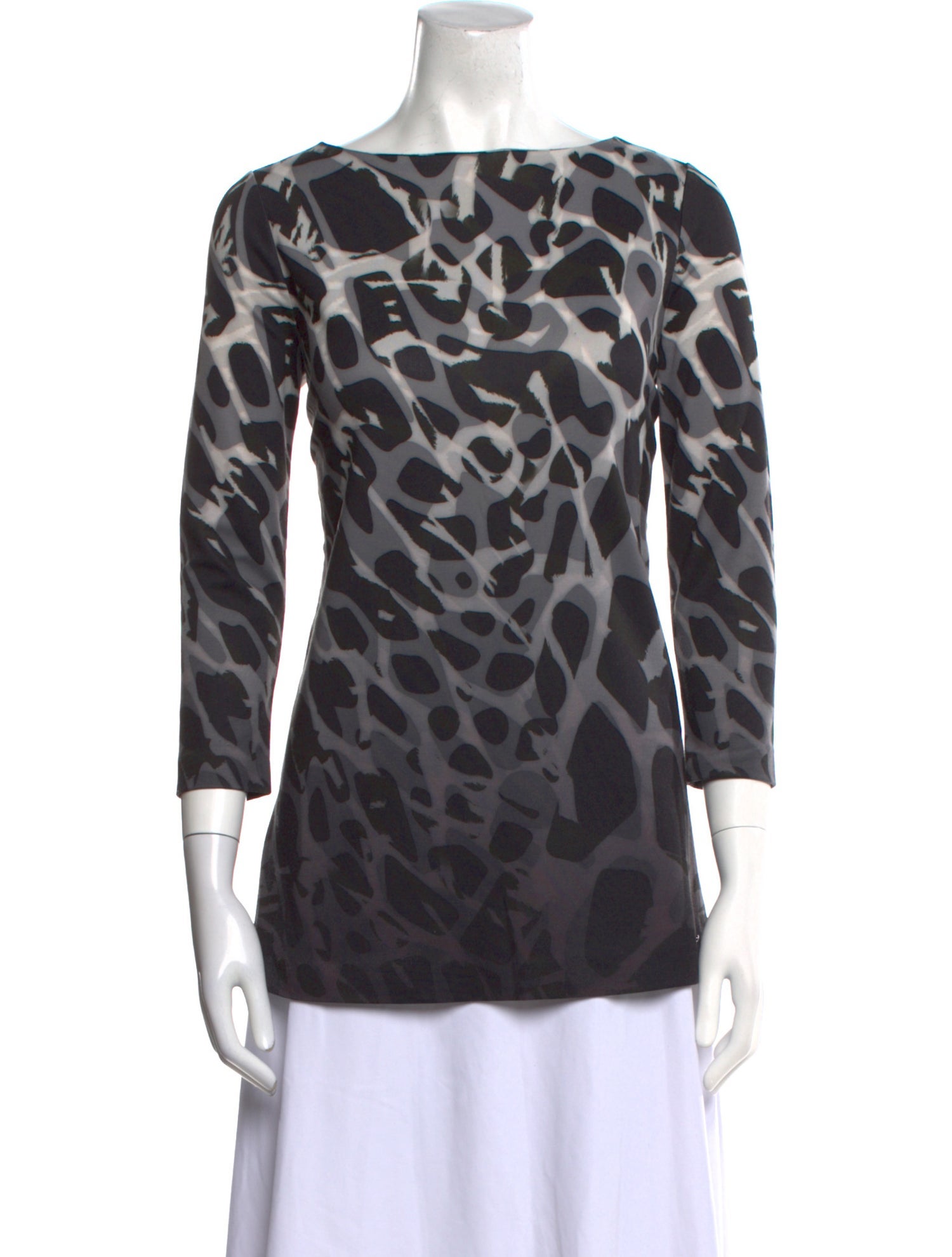 Escada Printed Bateau Neckline Tunic