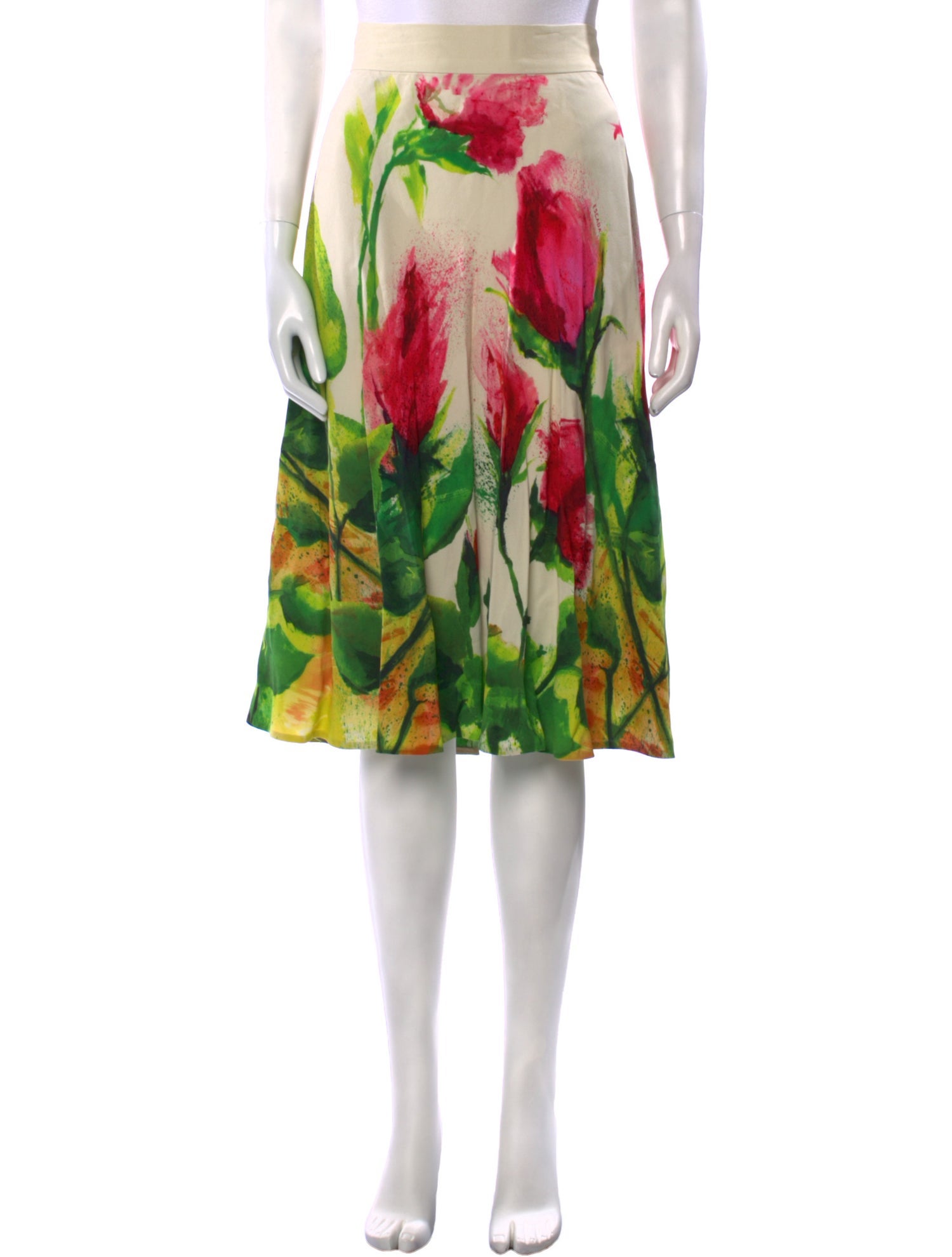 Escada Floral Print Knee-Length Skirt