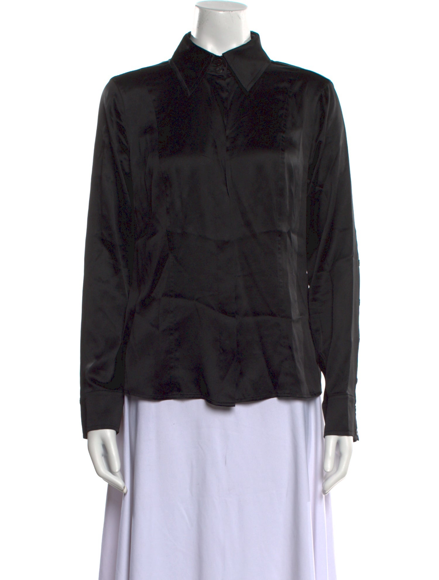 Escada Silk Long Sleeve Button-Up Top