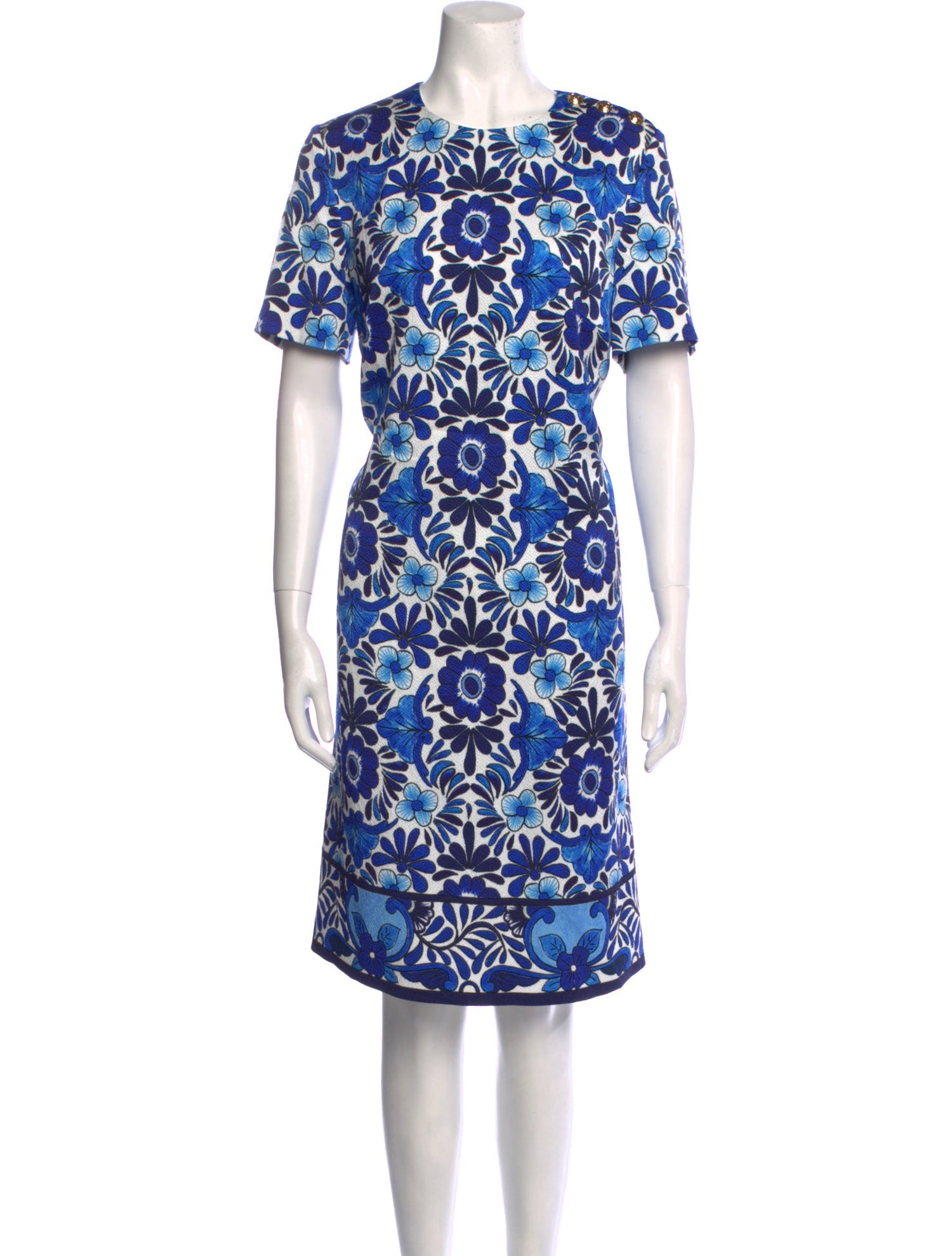 Escada Floral Print Midi Length Dress