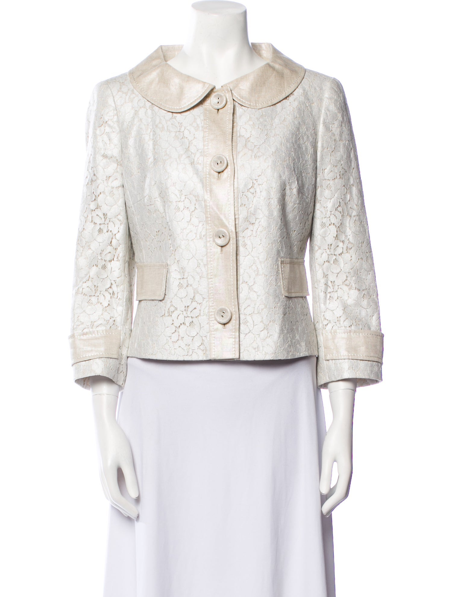 Escada Linen Lace Pattern Evening Jacket