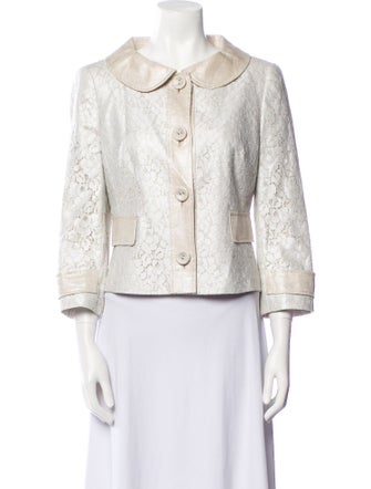 Escada Linen Lace Pattern Evening Jacket