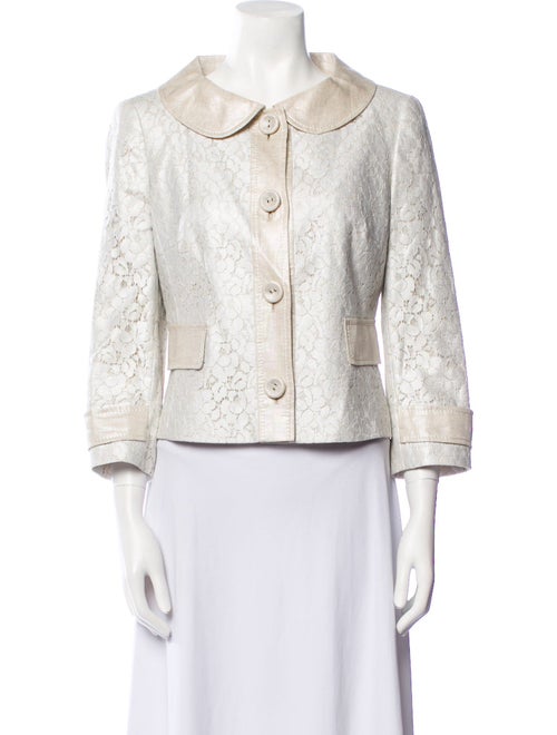 Escada Linen Lace Pattern Evening Jacket