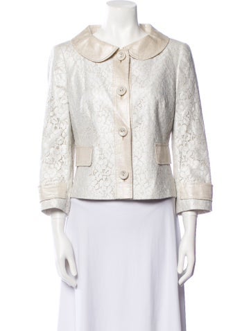 Escada Jackets Linen Lace Pattern Evening Jacket Us10, De40 | L