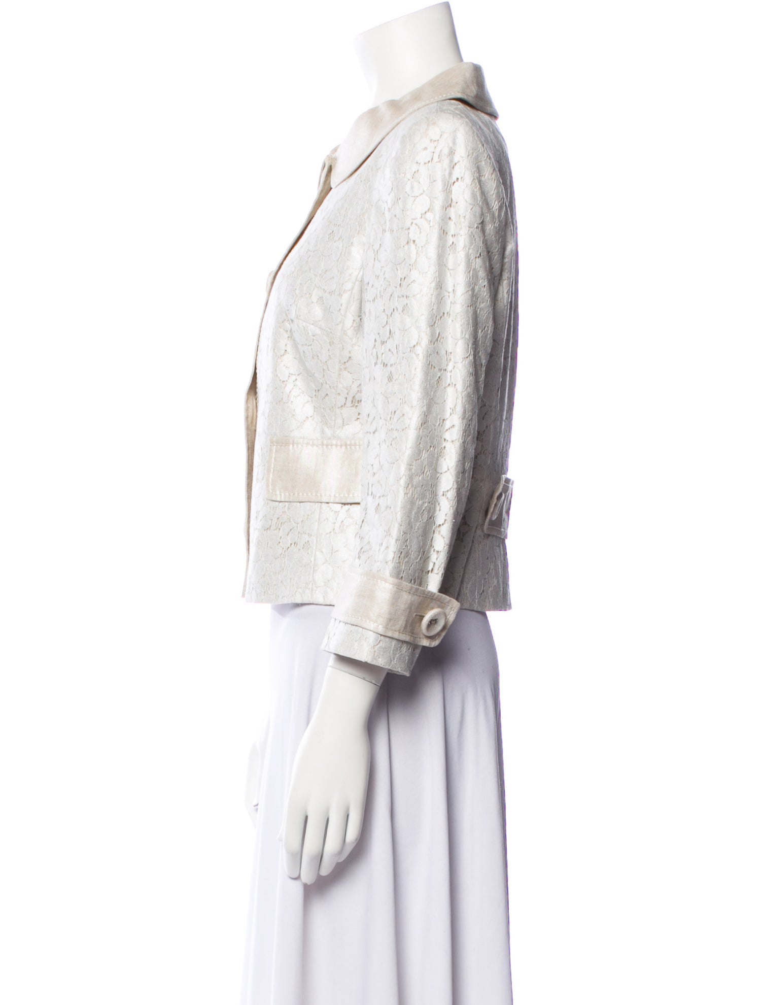 Escada Linen Lace Pattern Evening Jacket