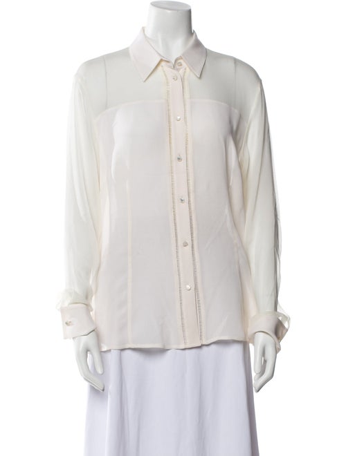 Escada Long Sleeve Button-Up Top