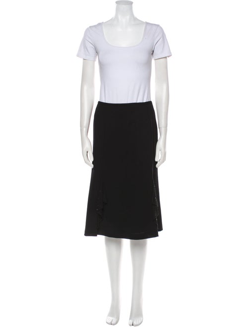 Escada Virgin Wool Sequin Embellishments Skirt Set