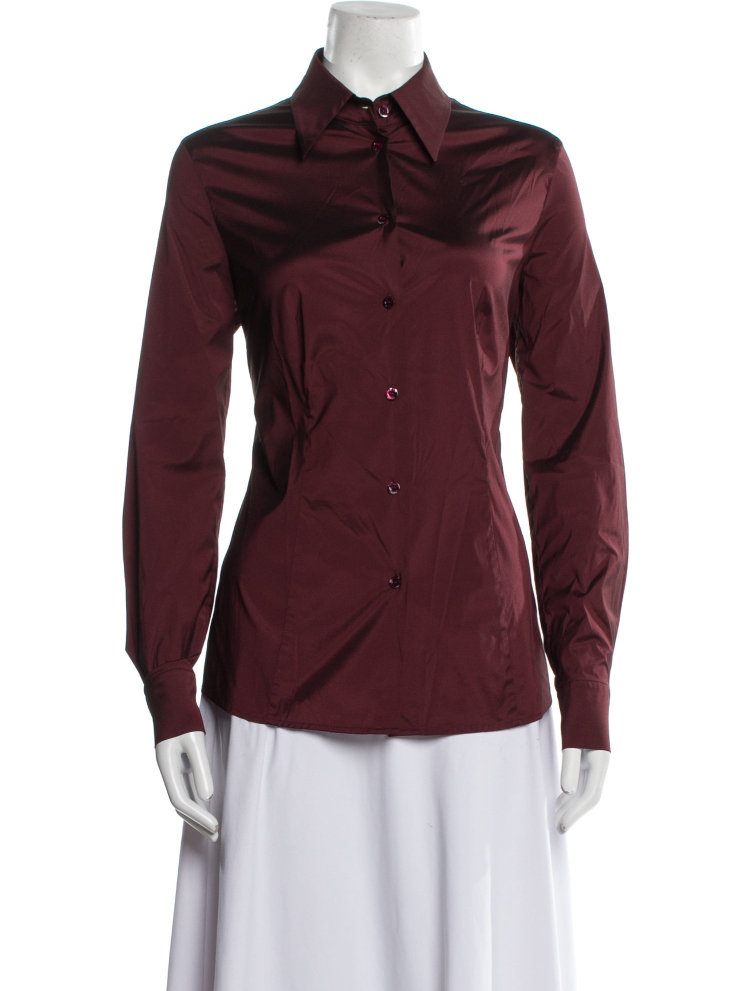 Escada Long Sleeve Button-Up Top