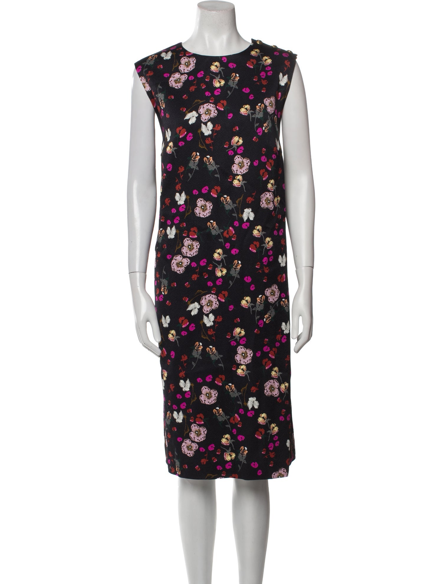 Escada Floral Print Midi Length Dress