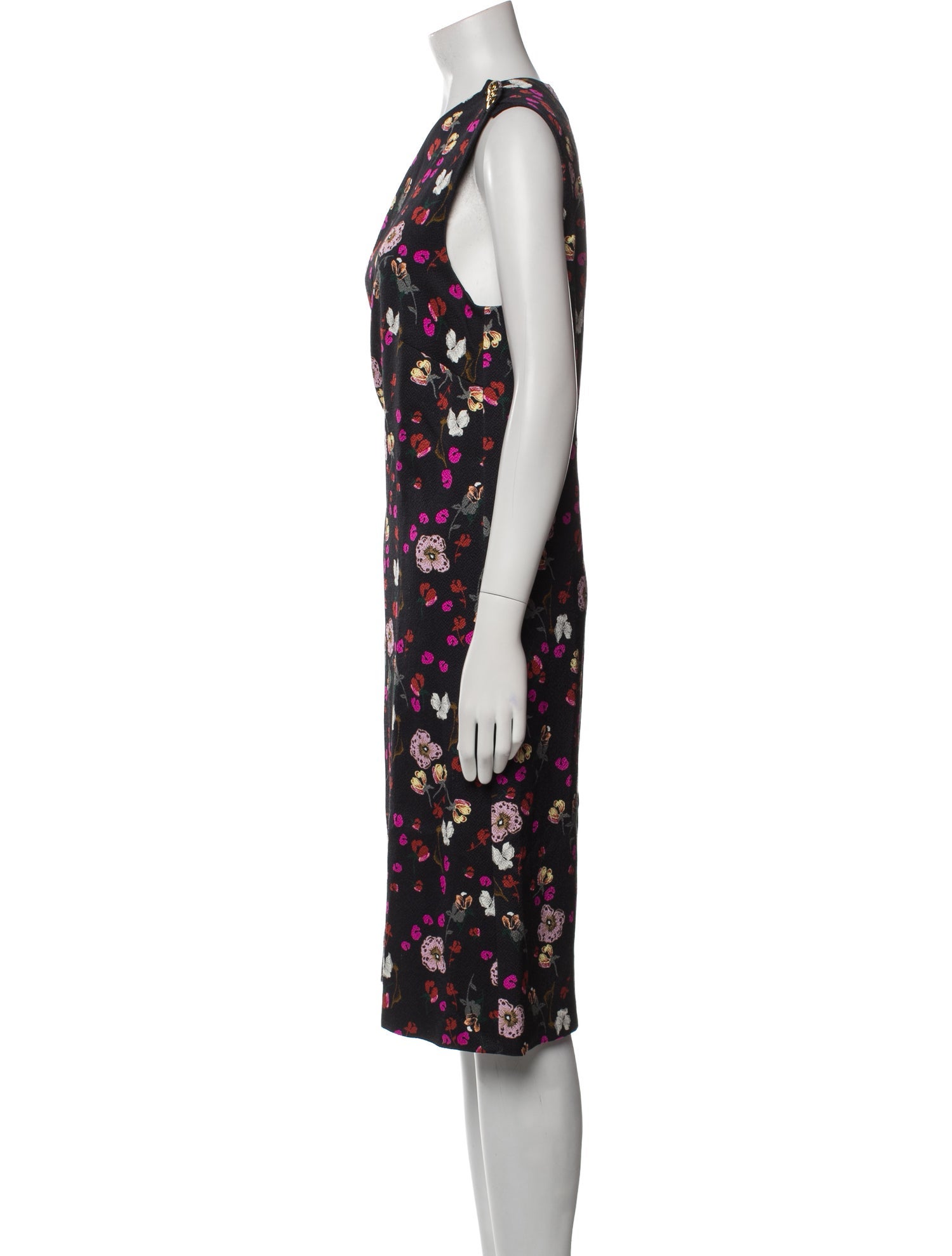 Escada Floral Print Midi Length Dress