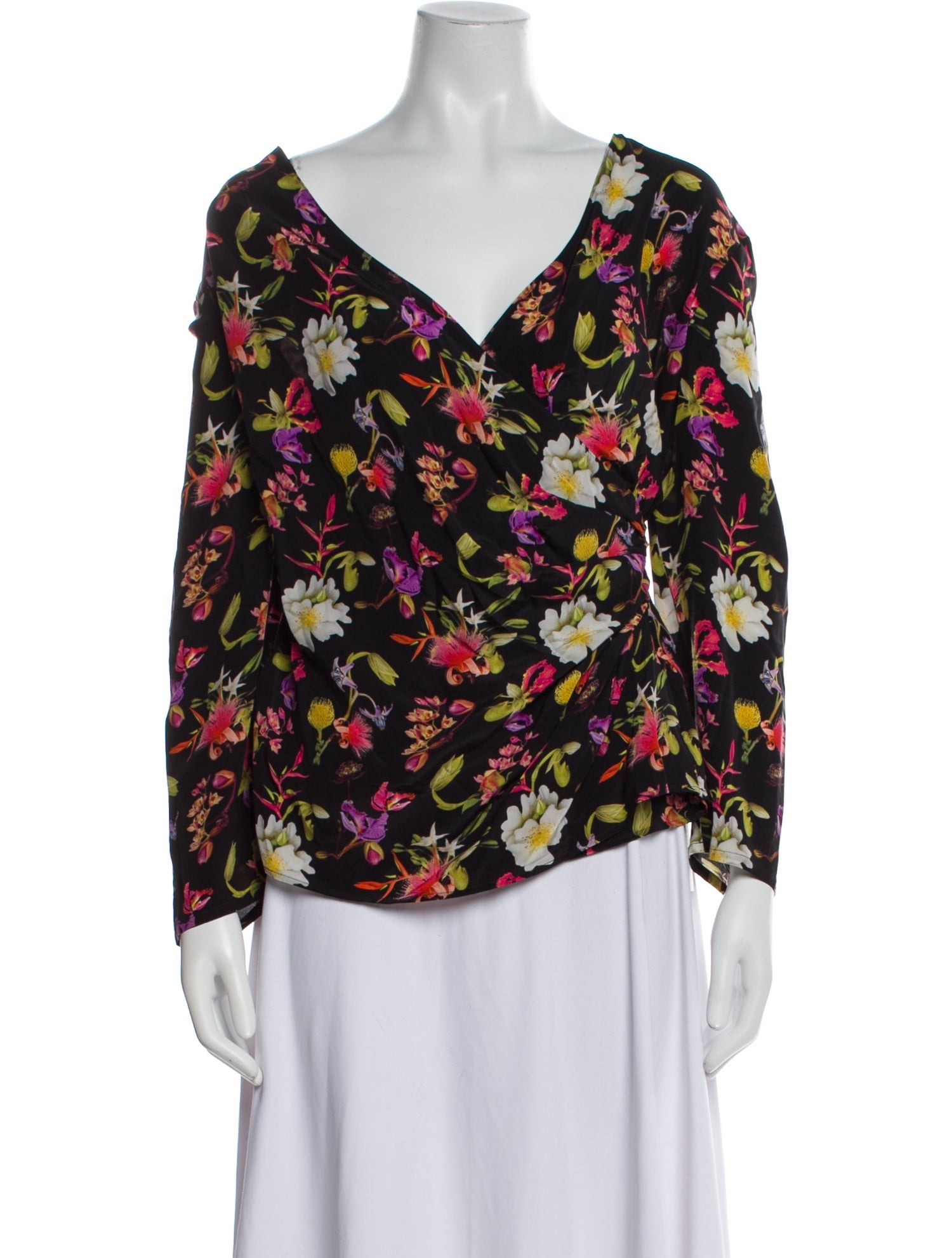 Escada Silk Floral Print Blouse