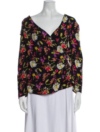 Escada Silk Floral Print Blouse