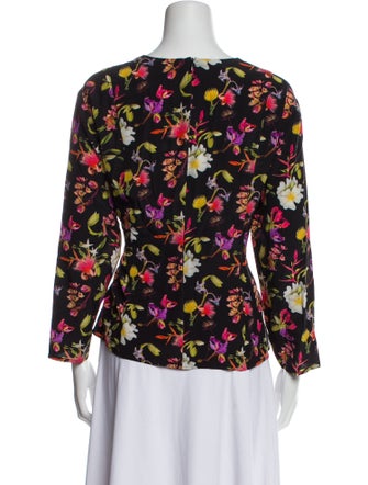 Escada Silk Floral Print Blouse