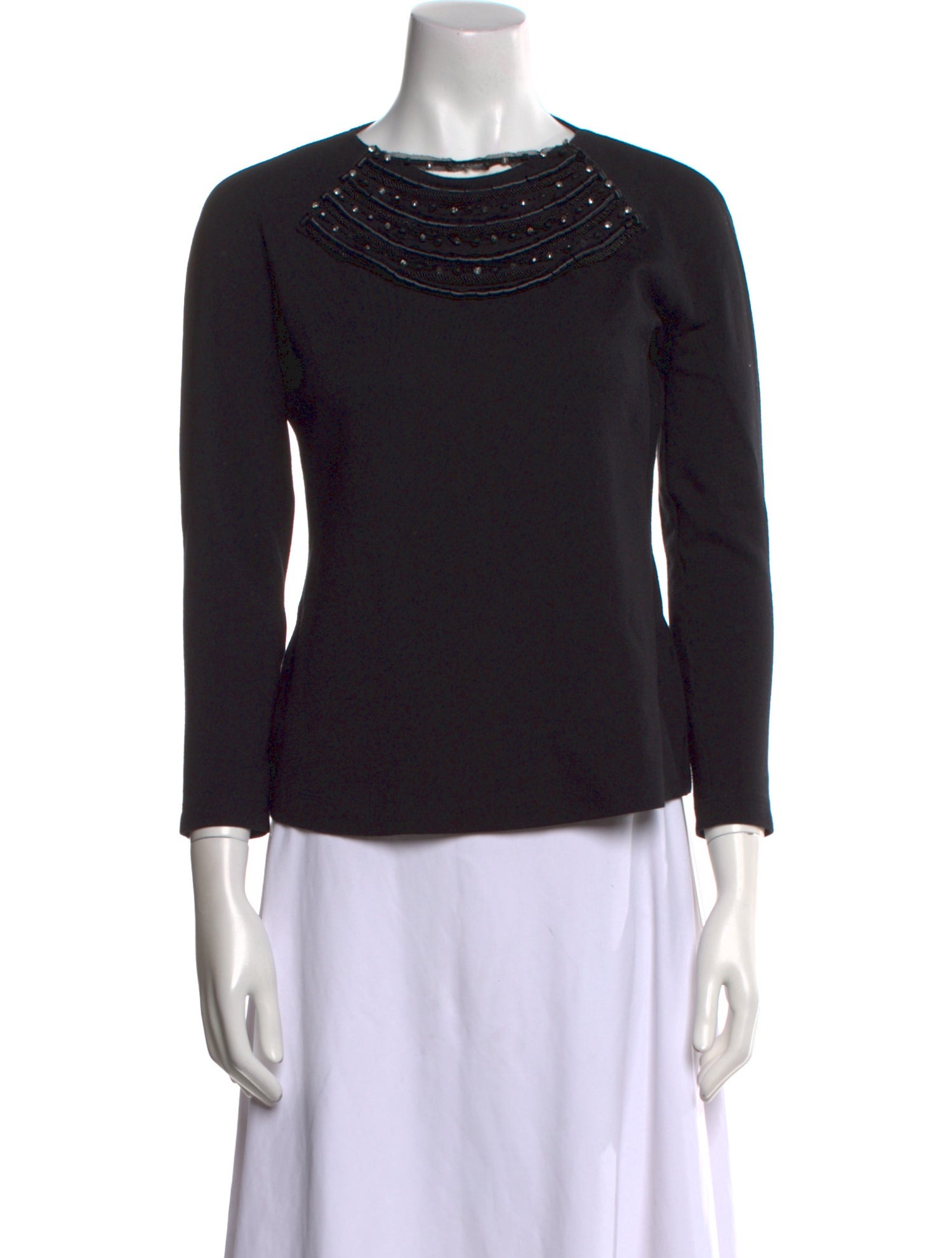 Escada Scoop Neck Three-Quarter Sleeve Top