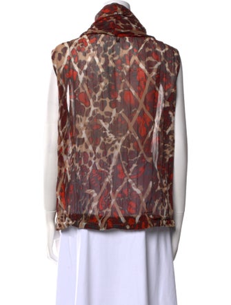 Escada Printed Cowl Neck Blouse