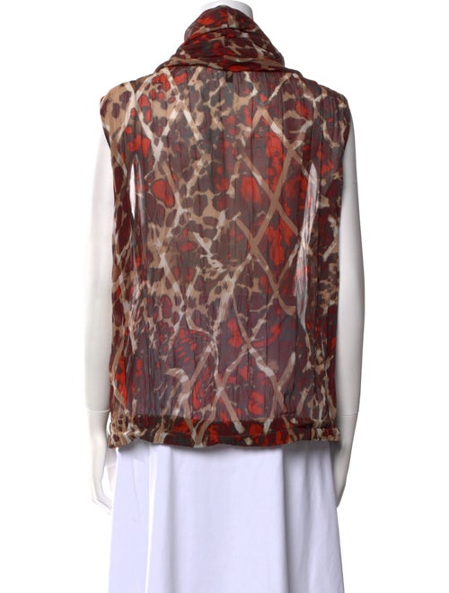 Escada Printed Cowl Neck Blouse
