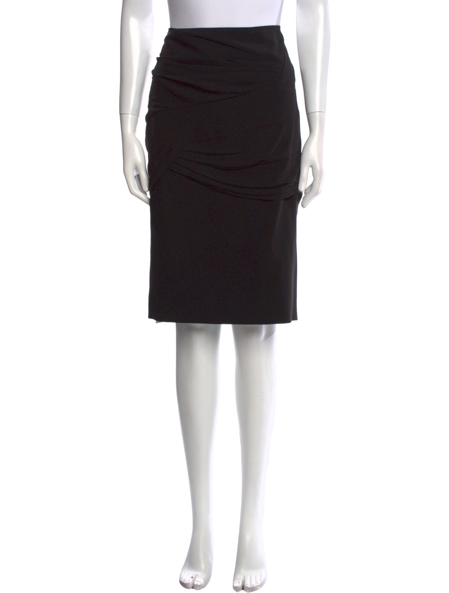 Escada Pleated Accents Knee-Length Skirt