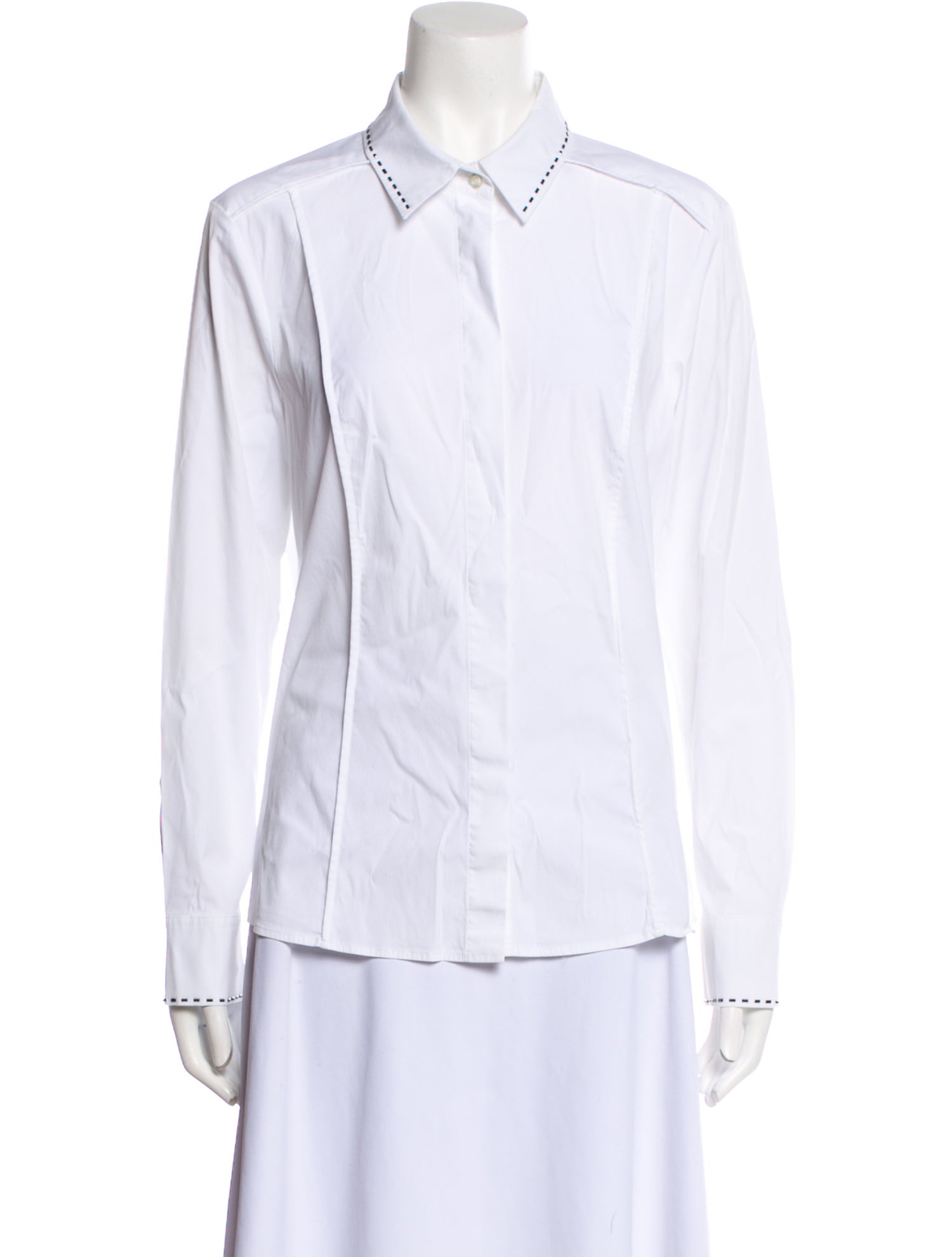 Escada Long Sleeve Button-Up Top