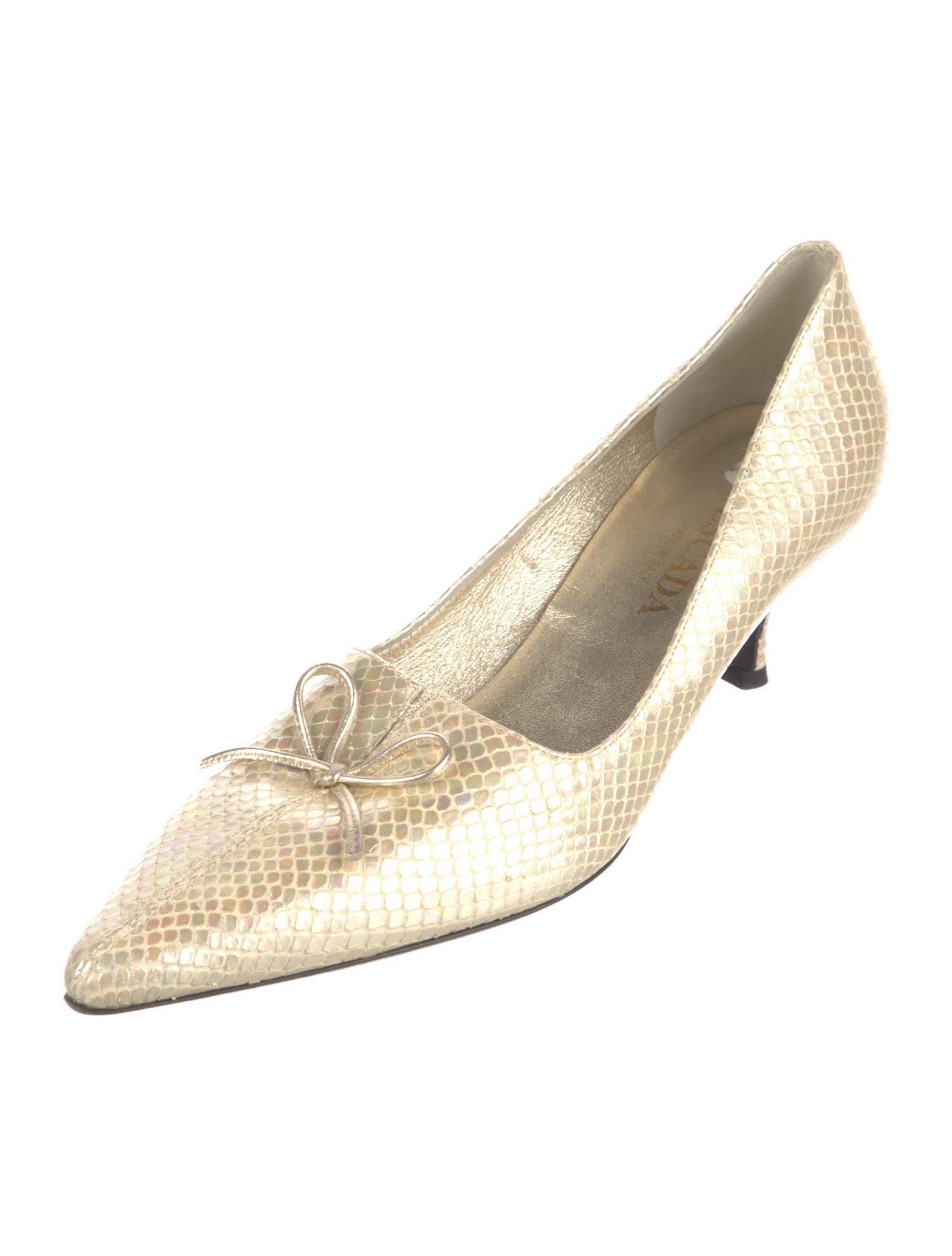 Escada Leather Bow Accents Pumps