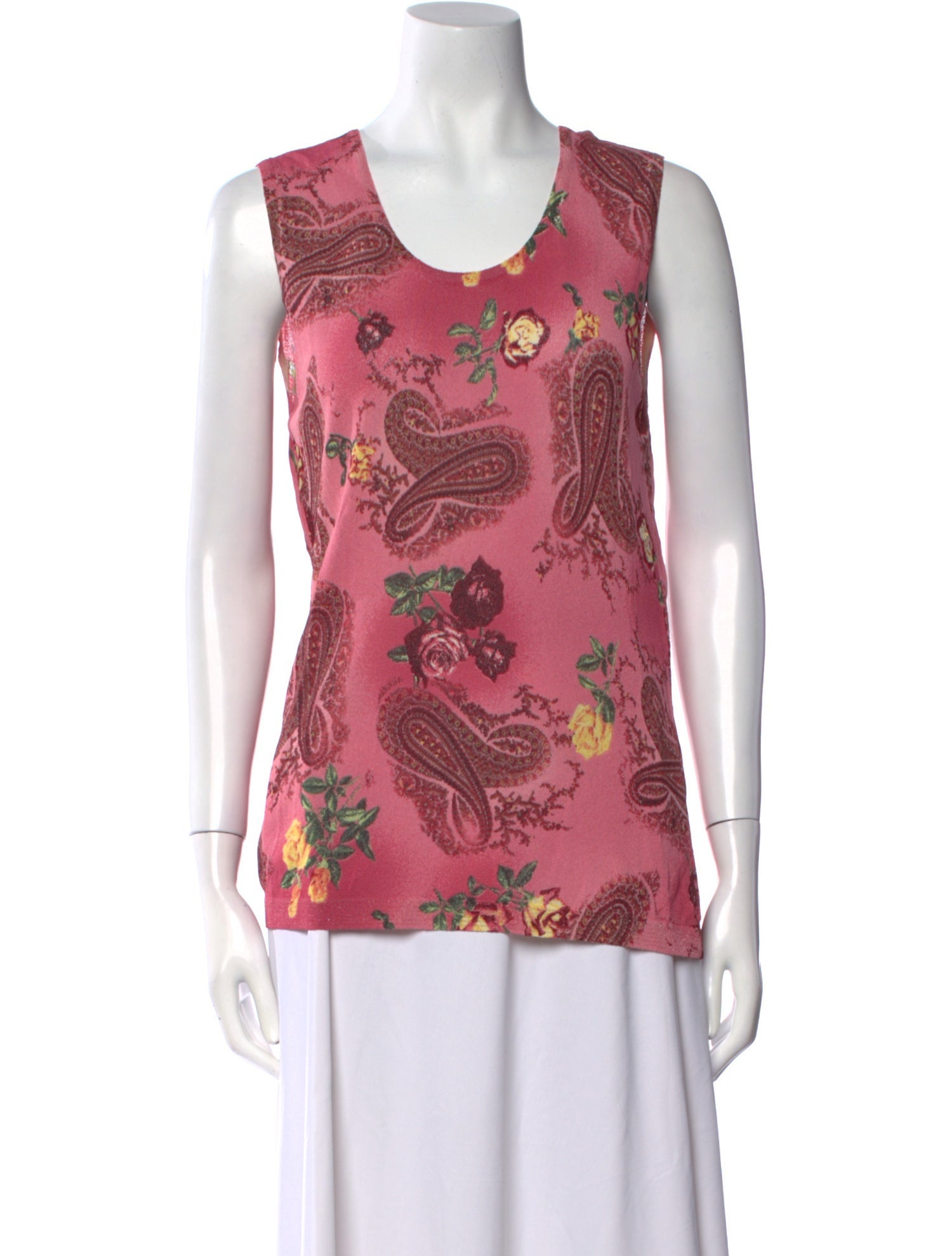 Escada Printed Scoop Neck Top