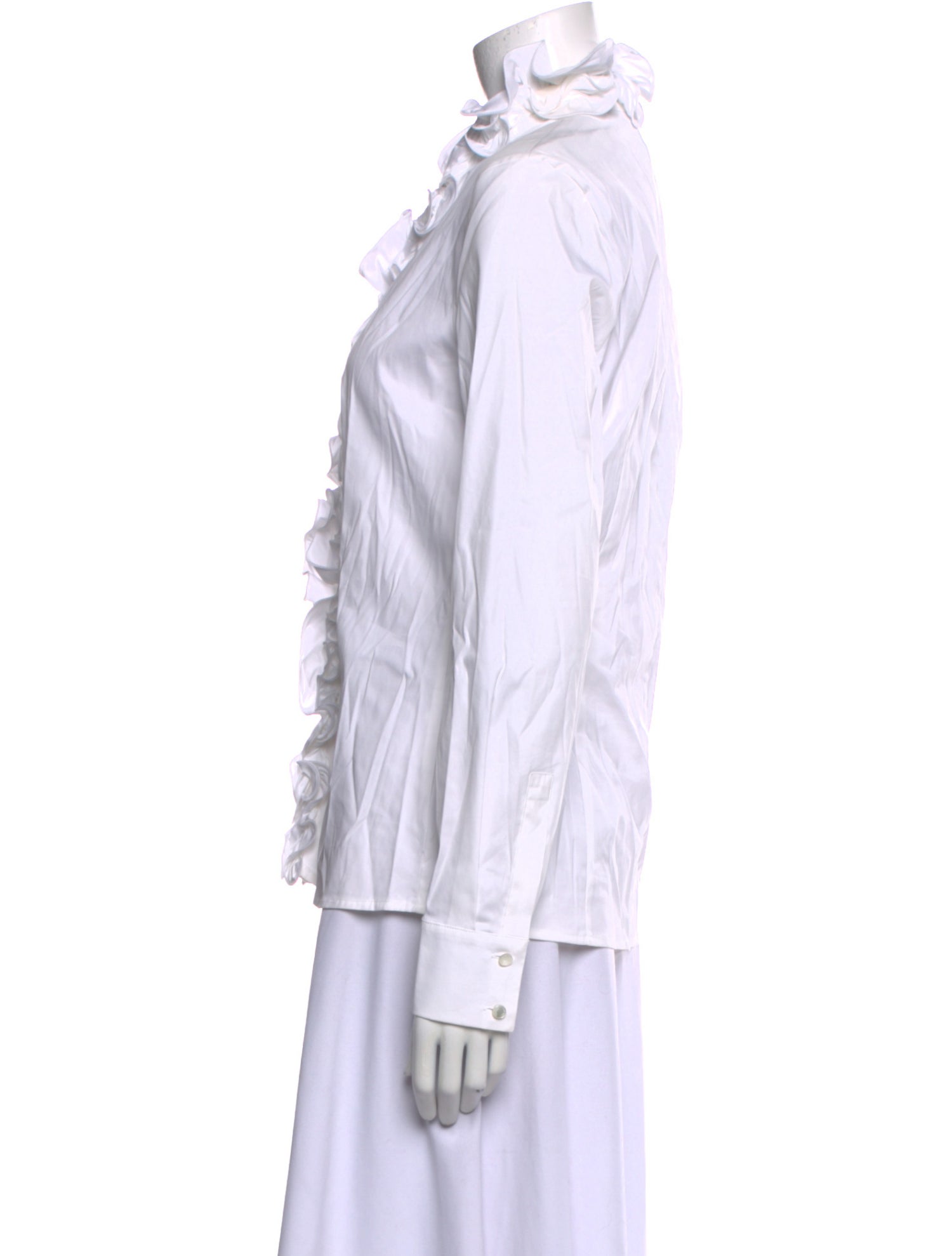 Escada Long Sleeve Button-Up Top