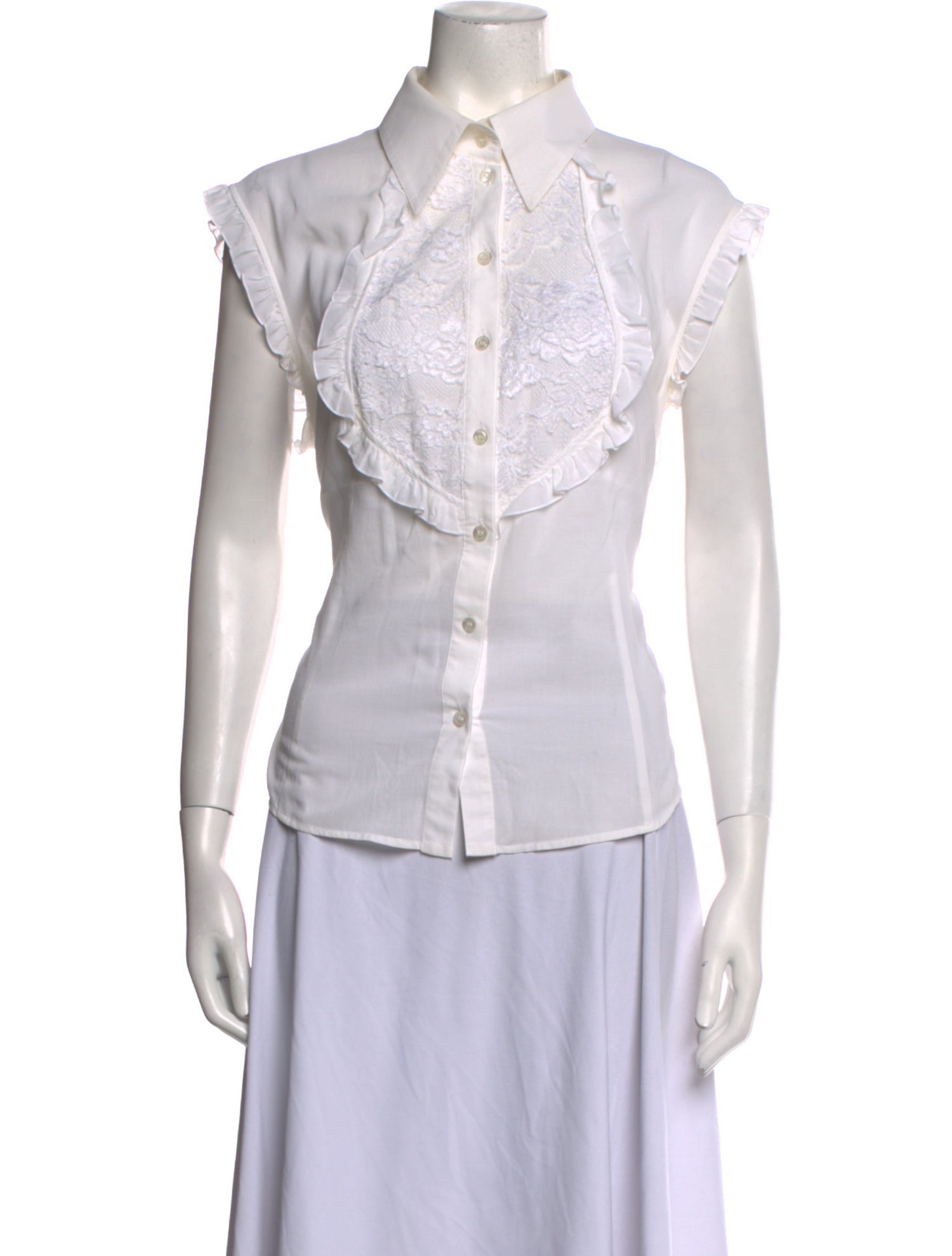 Escada Short Sleeve Button-Up Top