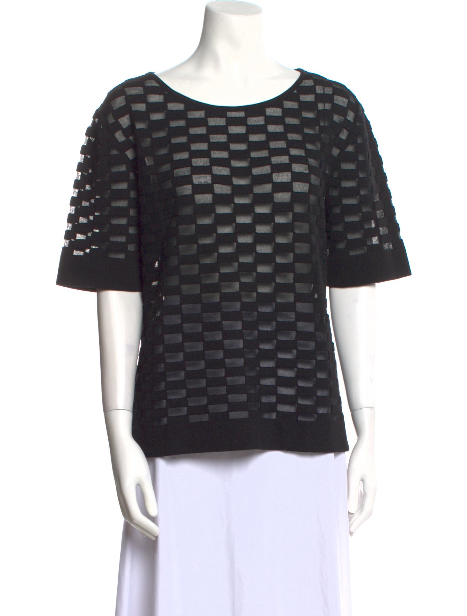 Escada Bateau Neckline Short Sleeve Top